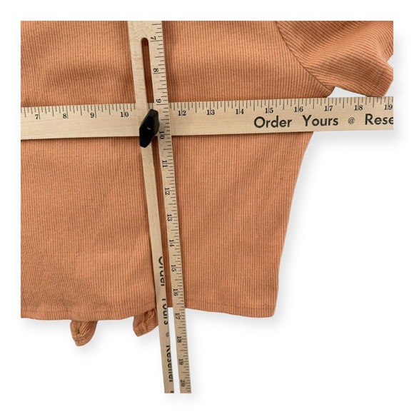 Volcom Top Girls Youth 10 Large Cropped‎ Ribbed Stretch Shirt With Tie Front NEW - Picture 5 of 7